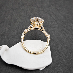 Anillo de Plata de Ley 925 con Baño de Oro de <span class=keywords><strong>18K</strong></span> de 2.5 Micras, con Moissanita en Forma de Pera, Color D, Claridad VVS, Certificación GRA, 4ct, para Mujer, Regalo de Aniversario - Product Image 6
