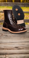 Bottes en cuir véritable Heritage à bout mocassin pour hommes, durables, cousues Goodyear-Welted, style robuste, hauteur de la cheville, lacets, bottes Monkey
