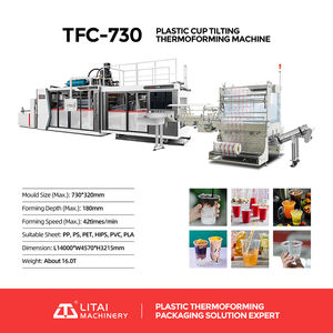 Stampo inclinabile completamente automatico Ps vetro di plastica latte tazza di produzione di formatrice macchina con conteggio e imballaggio - Product Image 2