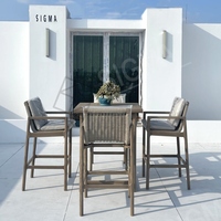 Ensemble de tables d'extérieur en teck moderne de haute qualité SIGMA pour usage en villa, tables de bar