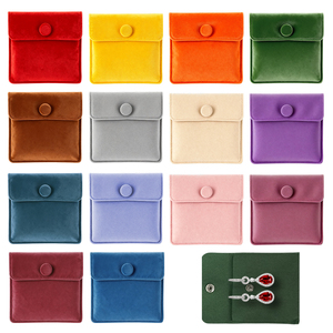 <b>Hot</b> Selling Velvet Jewelry Cosmetic Pouch with Snap Button Soft Protective Jewelry Make Up Storage <b>Bag</b> for Women - Product Image 5