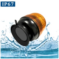 Feux de signalisation LED ambre 24W DC12-24v, lumière de détresse pour véhicule, lumière stroboscopique rotative pour tracteur, camion, chariot élévateur avec base magnétique