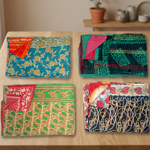 couverture en kantha ancienne faite à la main - Product Image 4