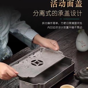 Sea Wave Antique Tin <b>Tea</b> Tray Irregular Shape Retro Design Kung Fu <b>Tea</b> <b>Set</b> Water Storage Teapot Mat - Product Image 2