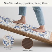 Tapis de cuisine moderne en PVC avec logo personnalisé CR, lavable, antidérapant, rembourré, anti-fatigue, pour la maison et le bureau
