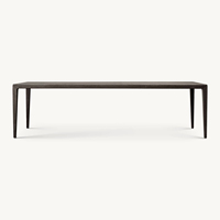 Table à manger nordique contemporaine en bois massif, design moderne en placage de chêne, écologique et durable, style croissant, pour appartement et hôtel