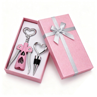 Ensemble cadeau moderne de bouchons à vin en acier inoxydable, tire-bouchon à ailettes personnalisable, ouvre-bouteille facile à utiliser, ouvre-bière, couleur et logo personnalisés
