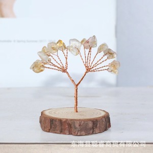 Crystal Tree Ornament Natural Stone <b>Wire</b> <b>Craft</b> Eco-Friendly Wood Base Home Decor Gift - Product Image 3