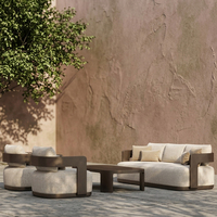 Ensemble de canapés d'extérieur modernes pour patio, ensemble de canapés d'extérieur en aluminium pour resort, mobilier d'extérieur pour villa, ensemble de canapés de jardin, mobilier d'extérieur pour hôtel