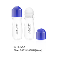 Vente en gros de flacons roll-on en plastique vides, flacons roll-on portables pour déodorant de voyage, flacon roll-on en plastique pour parfum, 40 ml