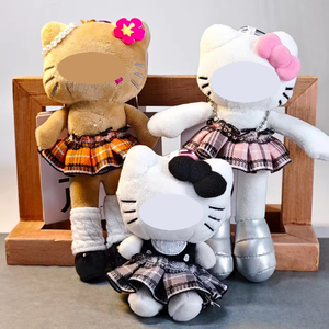 新しいかわいい足の長いキティプリーツスカート変更可能人形服ペンダントバックパックキーチェーン - Product Image 2