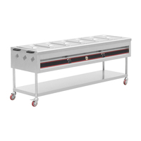 Kommerzielle Lebensmittel wärmer Push Style Edelstahl 3 Pfannen Propan Marie Steam Lpg Stand Gas Bain Marie Food Warmer