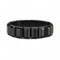 Bracelet en perles personnalisées en hématite naturelle, bracelet en perles rectangulaires en hématite et œil de tigre pour femme et homme