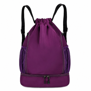 Fashion Unisex Sports <b>Backpack</b> Oxford Material Medium Multi-Pocket Foldable Waterproof <b>Drawstring</b> Gym Bag Soccer Basketball 23L - Product Image 2