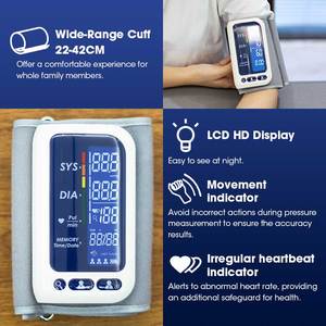 Máy đo huyết áp không dây tự động sạc lại TRANSTEK All-in-one, dạng vòng đeo tay kỹ thuật số, tích hợp Bluetooth - Product Image 6