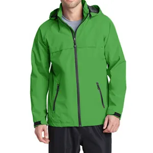 Custom your own logo soft shell waterproof outdoor sport green jacket for men