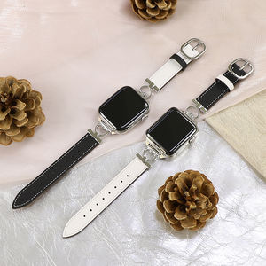 Per seiko Arabic orologio in vera pelle cinturini per orologio Apple Watch serie 10 46mm 42mm privato OEM adattatore in pelle cinturino da polso - Product Image 6