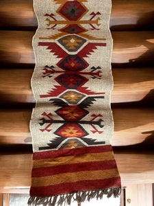 Tapis de couloir géométrique en laine et jute tissé à la main, style tribal bohème rustique, pour entrée et salon - Product Image 5