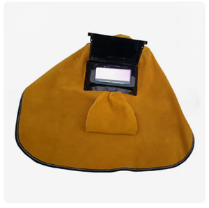 Casque de <span class=keywords><strong>soudeur</strong></span> en cuir de vachette résistant à la chaleur avec lentille rabattable, équipement de protection pour soudeurs - Product Image 5