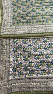 Premium Quality Design Cotton BlockPrint Quilted Luxury Oversized Throw <b>Blanket</b> SoftBed Coverlet Cotton Fabric Dressmaking - Product Image 6