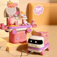 Mini remorque amusante 2 en 1 pour docteur de cuisine, jouets de simulation, chariot de rangement, table médicale, jouets de simulation