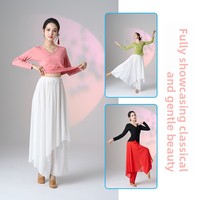 Ensemble de costumes de danse ethnique classique pour femmes, vêtements orientaux professionnels avec logo personnalisé, jupe longue fluide et pantalon, vente en gros