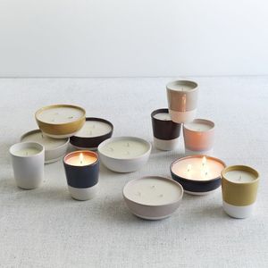 Bắc Âu Thiết Kế Độc Đáo Biểu Tượng Tùy Chỉnh Màu Men Hai Tông Sang Trọng Rỗng Nến <span class=keywords><strong>Jar</strong></span> Gốm Lớn Nến Bowls - Product Image 1