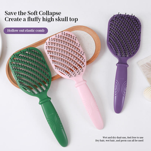 Hot Selling Custom logo Vent <b>Detangler</b> Paddle Hair <b>Brush</b> Wholesale Nylon Plastic Scalp Massage Classic Design Hair <b>Brush</b> - Product Image 1