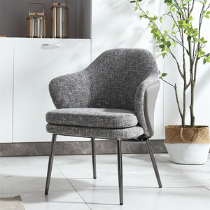 Chaise de café ANGIE de haute qualité pour salle à manger, design moderne avec matériau PU, pieds en acier, chaise de salle à manger individuelle personnalisable pour villa - Product Image 2