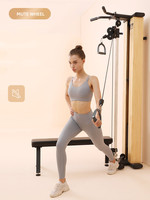 Station de Fitness à câble réglable mural en bois, Machine à câble à double poulie
