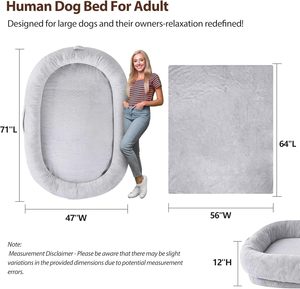 Cama para Perros y Humanos de Espuma Refrigerante de Felpa Hecha a Mano, Moderna, de Lujo, Extra Grande, con Funda Extraíble, Suave, Resistente, para Interiores y Exteriores, para Mascotas y Niños - Product Image 2