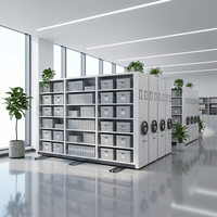 Système d'archivage mobile compact à haute densité avec rayonnage manuel et compacteur électrique pour bureau