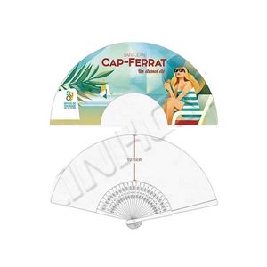 Éventail pliant en bambou fait main, motif décoratif peint, idéal pour les cadeaux d'affaires ou les mariages - Product Image 4