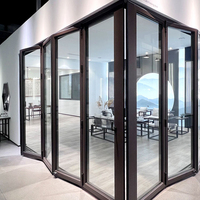 Porte pliante en aluminium à rupture de pont thermique américaine, taille personnalisée avec quincaillerie de haute qualité, triple vitrage
