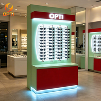 Exhibidor de Gafas de Sol Atractivo, Mueble de Madera Personalizado y Duradero para Exhibición de Gafas en Pared de Listones