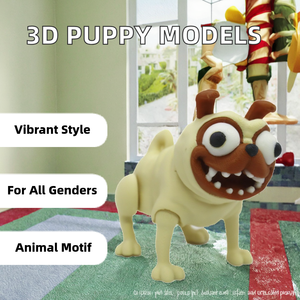 Figuras de Cachorros Impresas en 3D Multicolores, Modelo de Actividad Animal y Adornos, Regalos para Amantes de Animales y Dinosaurios - Product Image 2