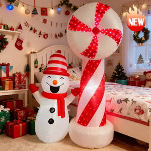 Dekorasi luar ruangan tiup Natal, dekorasi halaman tiup manusia salju bawaan LED Natal - Product Image 1