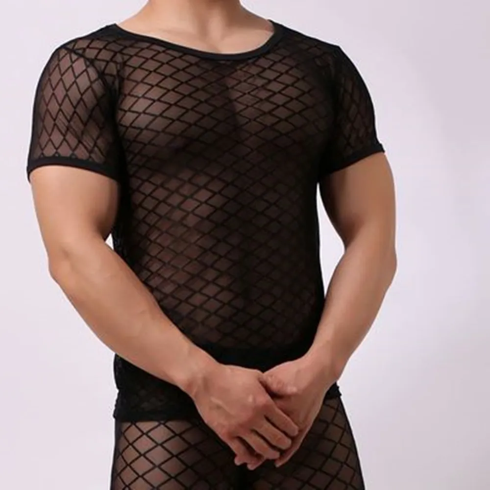Gypsana — t-shirts en maille transparente pour hommes, sous-vêtements, érotiques, Lingerie, Gay