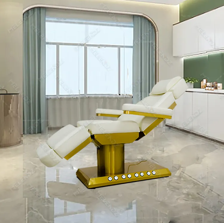 Traitement d'épilation à la cire électrique de luxe Extension de cils Table de massage hydraulique Guangdong Lit cosmétique pour cils Lit de beauté pour salon de beauté