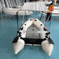 RSMam270 Bateau pneumatique gonflable de 270 cm avec support pour canne à pêche et auvent