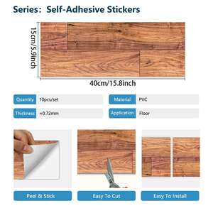 Pegatinas Autoadhesivas de PVC con Aspecto de Grano de Madera Natural, Impermeables y Extraíbles para Pisos DIY para Inquilinos - Product Image 3