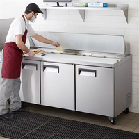 Congélateur de comptoir Kolice à température unique pour bar à salades, 2 portes, certifié CE, dégivrage automatique, 2~8 réfrigérants R134a, ventilé