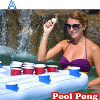 PVC gonflable bière-pong radeau pour piscine d'été flotteur d'eau tapis d'air chaise longue lit d'eau avec porte-gobelet bouteille plateau jouet
