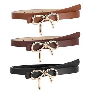 Cintura in pelle sintetica aderente di alta qualità con fibbia decorativa in lega con fiocco nuovo stile Business per la collocazione dell'<span class=keywords><strong>abbigliamento</strong></span> - Product Image 1
