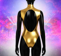 Monokini Metálico con Cuello Alto y Aberturas para Mujer, con Logotipo Personalizado, Estilo J'Ouvert, para Carnaval y Ropa de Lunes, Fabricante Mayorista, Personalizado