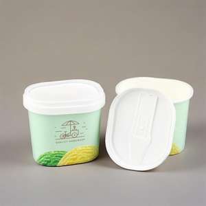 Baignoire d'emballage jetable de qualité alimentaire avec logo personnalisé 8 12 16oz papier d'emballage biodégradable pour crème glacée bol en papier tasse à soupe - Product Image 5