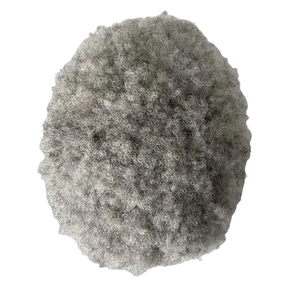 4mm Afro Kinky Curl Court Blanc Gris Topper 1b80 Indien Remy Cheveux Toupet pour Hommes Gris Cheveux Full Lace <span class=keywords><strong>Perruque</strong></span> - Product Image 6