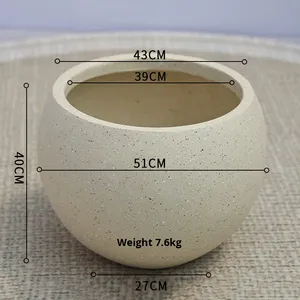 Maceta <span class=keywords><strong>de</strong></span> <span class=keywords><strong>Barro</strong></span> y Cemento Hecha a Mano, Estilo Nórdico Artístico Antiguo, para Plantas Verdes <span class=keywords><strong>de</strong></span> Interior/Exterior - Product Image 6