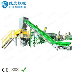 CE PE plastic film PP plastic bag recycling machine, plastic crushing washing line, plastic film washing line