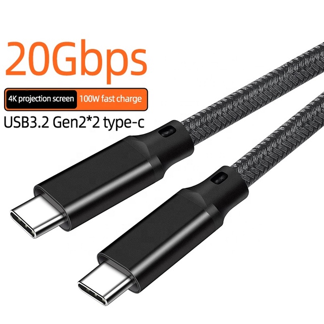 USB3.2 Gen2 Dual Type-C 4K 60Hz High-definition Projection Cable 20Gbps High-speed Data Cable 5A Fast Charging Cable